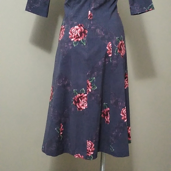 Tocca empire waist floral v-neck midi dress size 2 - Picture 9 of 11